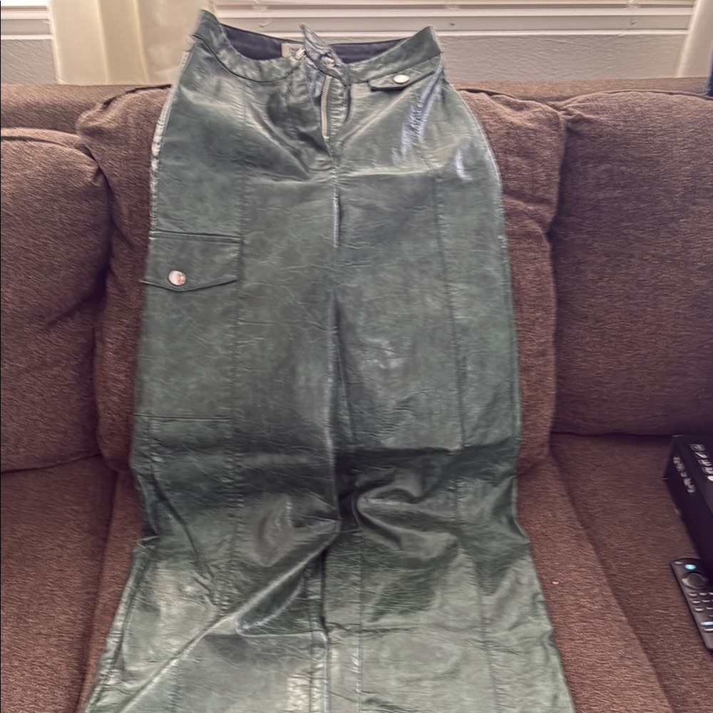 Baum Uno Pferdgarten Green Faux Leather Pants